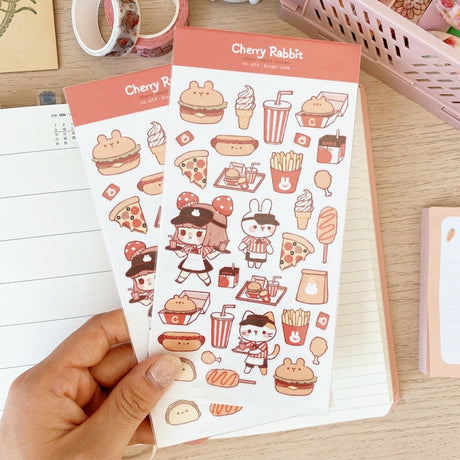 Burger Cafe Sticker Sheet