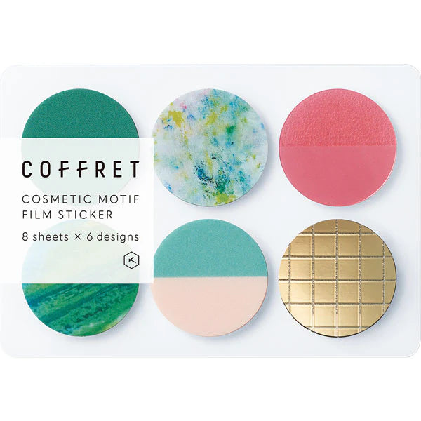 King Jim Coffret Cosmetic Motif Film Stickers Circle Forest Green