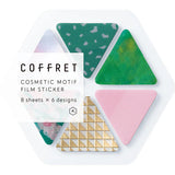 King Jim Coffret Cosmetic Motif Film Stickers Triangle Forest Green