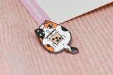 Calico Cat and Bubble Tea Enamel Pin