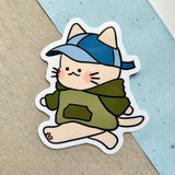 Casual Cat Vinyl Sticker