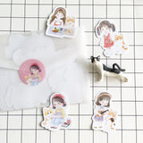 Cat & Me Girl Flake Sticker (20pcs)