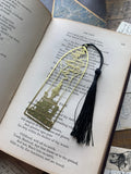 Cathedral Candlestick Metal Brass Bookmark