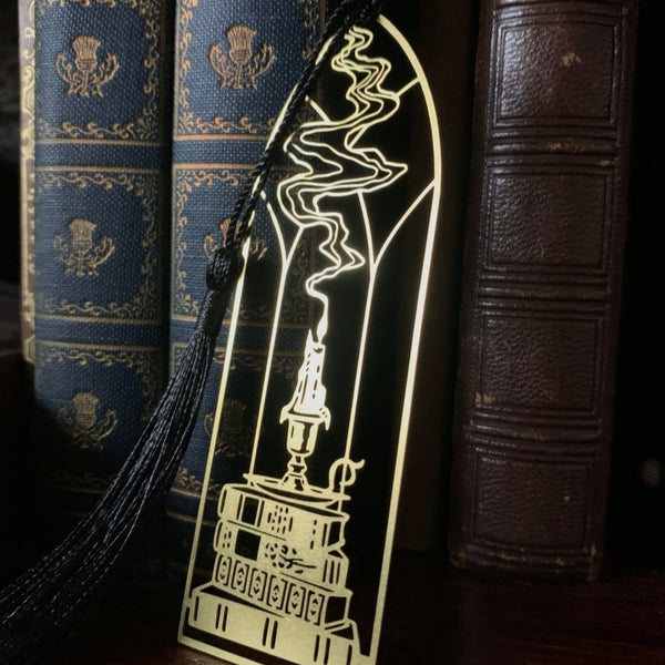 Cathedral Candlestick Metal Brass Bookmark