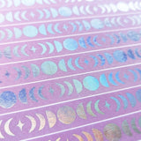 Celestial Moon & Stars Holographic Foil Washi Tape