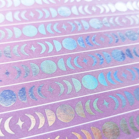 Celestial Moon & Stars Holographic Foil Washi Tape