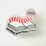 Certified Book Worm Holographic Sticker