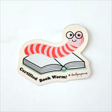 Certified Book Worm Holographic Sticker