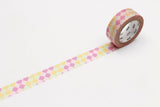 MT Washi Tape Checkers Stripe Pink