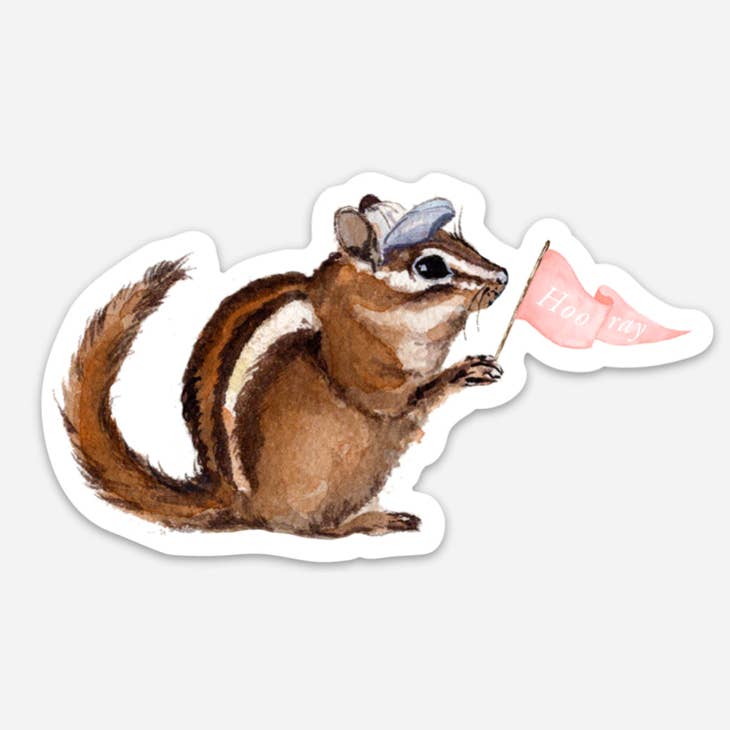 Chip Chip Hooray Chipmunk Vinyl Sticker