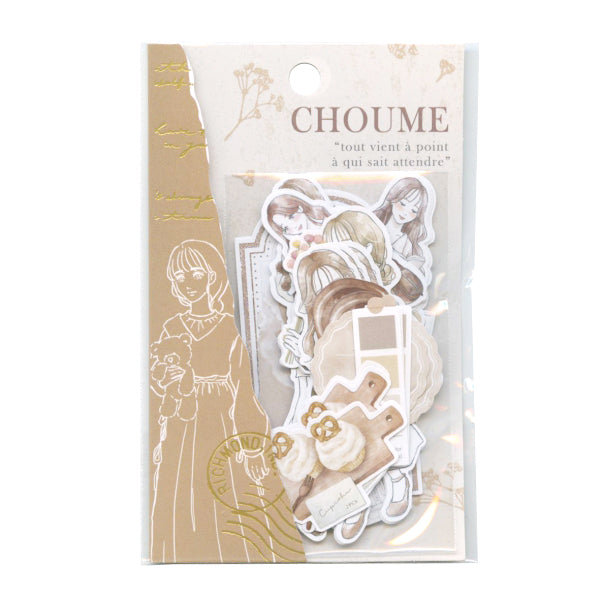 Choume Girl Flake Sticker Brown