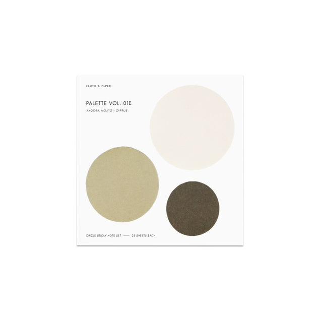 Circle Sticky Note Set - Angora/Mojito/Cyprus Vol 01E