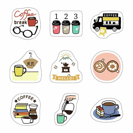 Coffee Break Flake Sticker Fukuwake Hanko