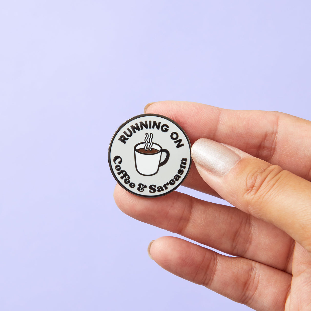 Pin de esmalte de café y sarcasmo 