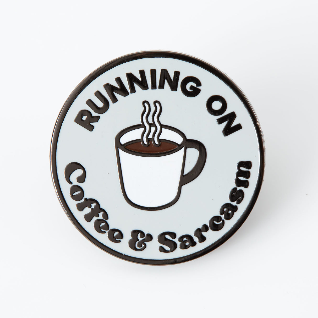 Pin de esmalte de café y sarcasmo 