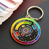 Color Wheel Enamel Keychain Black / Silver