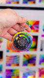 Color Wheel Enamel Keychain Black / Silver