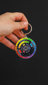 Color Wheel Enamel Keychain Black / Silver