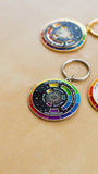 Color Wheel Enamel Keychain Black / Silver