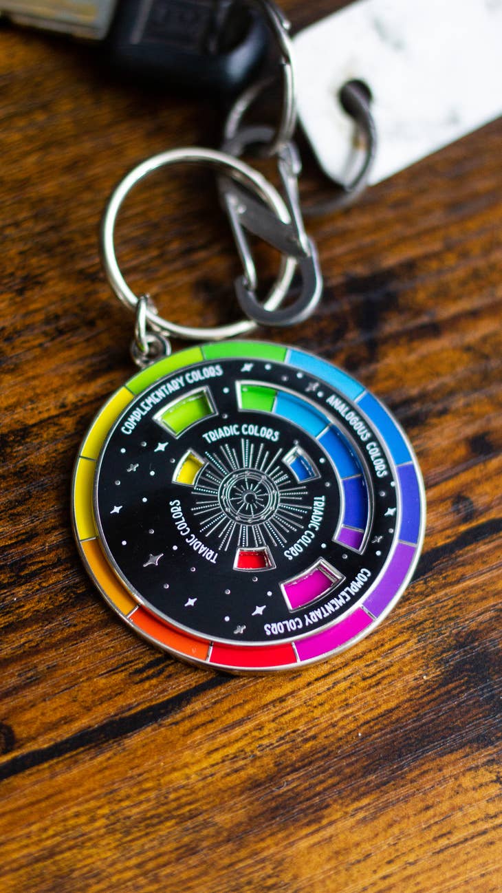 Color Wheel Enamel Keychain Black / Silver