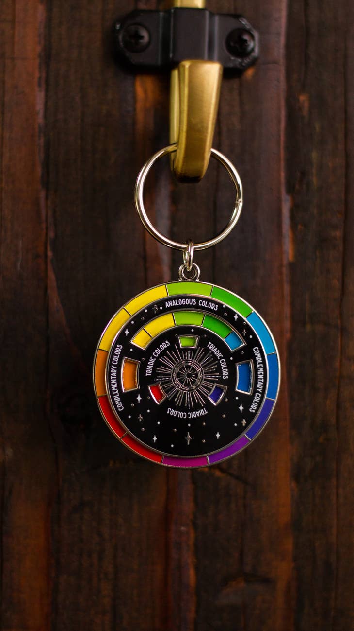 Color Wheel Enamel Keychain Black / Silver