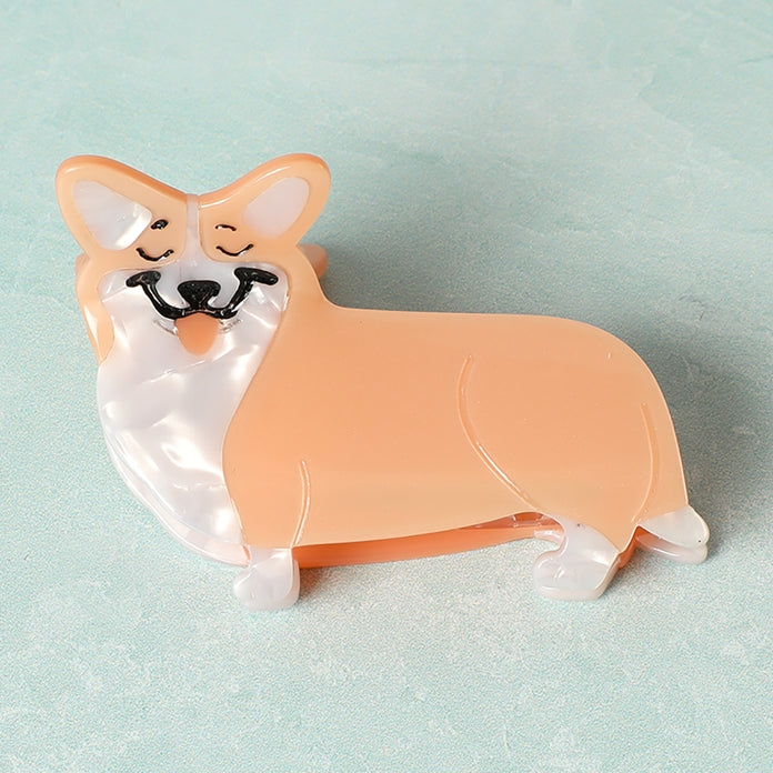 Pinzas para el pelo pequeñas con diseño de Corgi