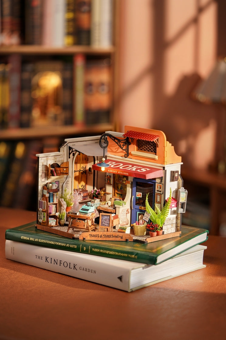 Corner Bookstore DIY Miniature House Kit