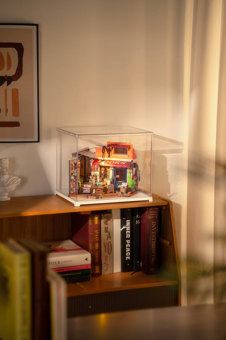 Kit de casa en miniatura para hacer tú mismo en la librería de la esquina