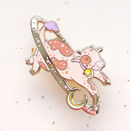 Cosmic Cow Enamel Pin