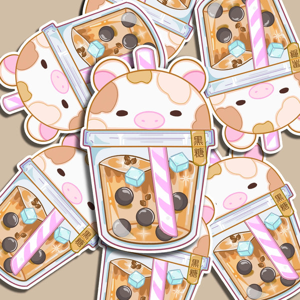 Cow Bubble Tea Brown Sugar Sticker