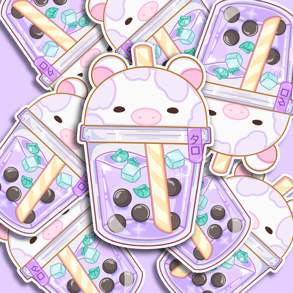 Cow Bubble Tea Taro Sticker