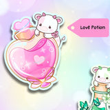 Love Potion Cow Vinyl Sticker