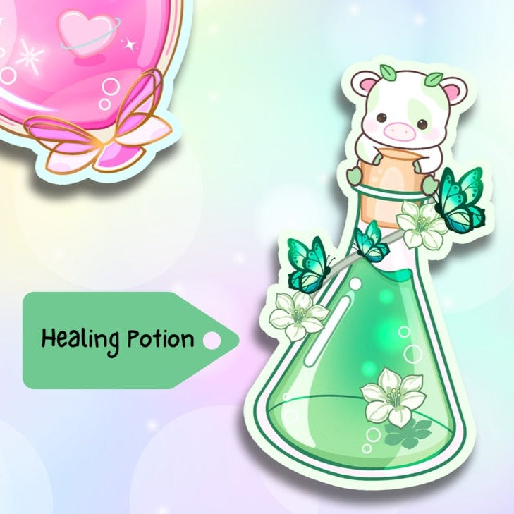 Healing Potion Cow Sticker