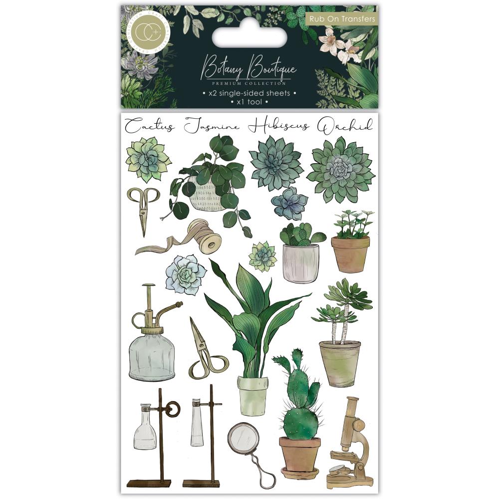 Botany Boutique Craft Consortium Rub-On Transfers 2/Pkg