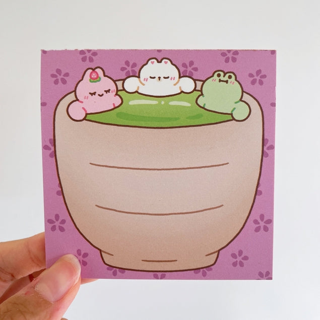 Cup of Matcha Square Memo Pad