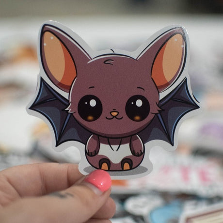 Cute Bat Dark Brown Sticker