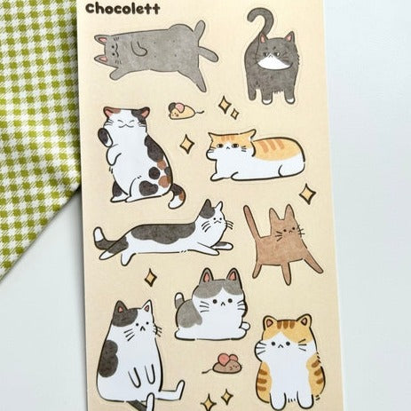 Cute Cats Sticker Sheet