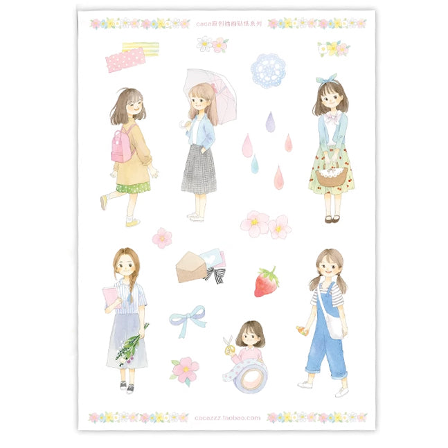 Cute Gals Sticker Sheet A5