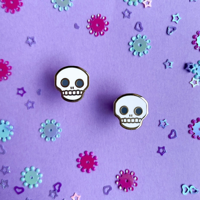 Cute Skull Enamel Earrings