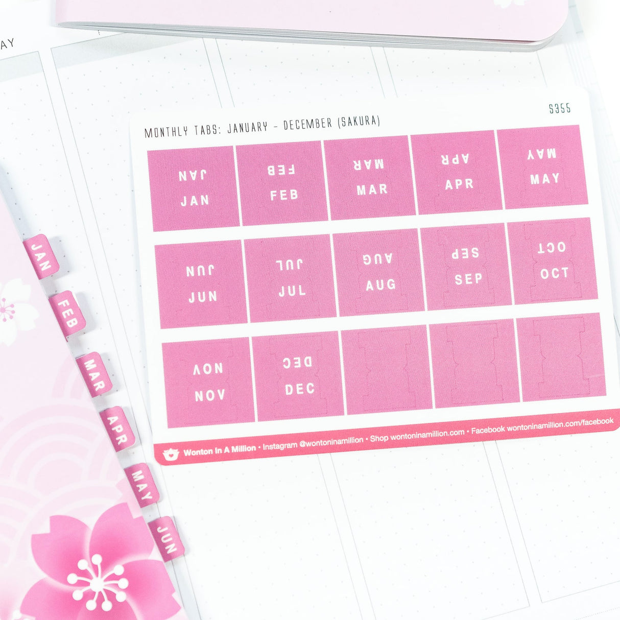 Sakura Monthly Tab Stickers