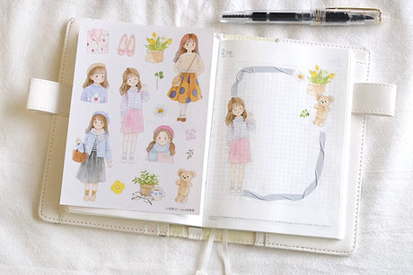 Daily Life Girl Sticker Sheet A6 (Set of 4)