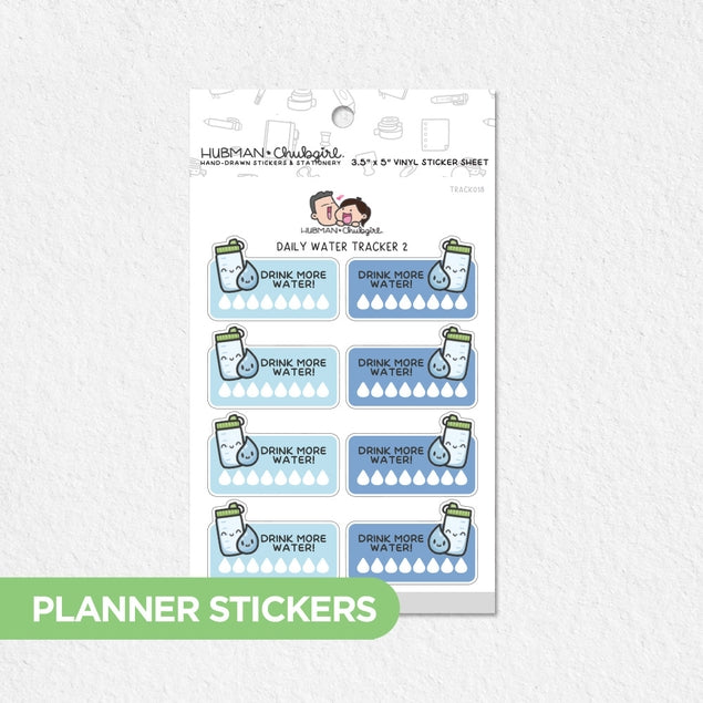 Daily Water Tracker 2 Planner Stickers