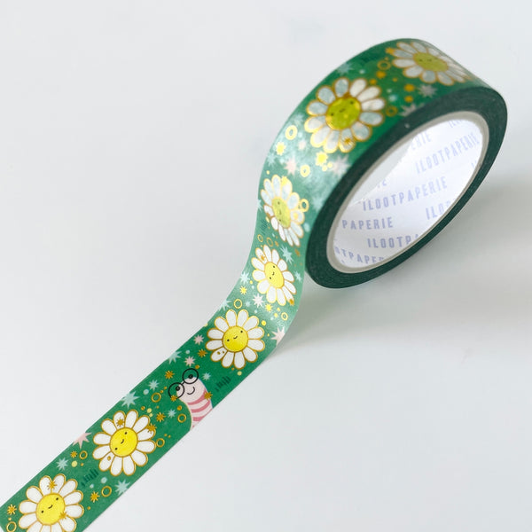 Daisy Daisy Do with Peek-A-Boo Worm Gold Foil Washi Tape