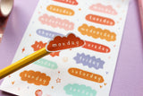 Days of the Week Sticker Sheet