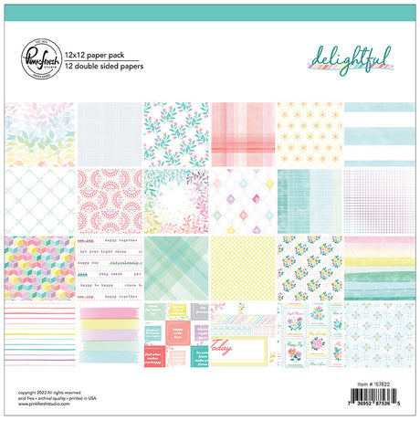 Delightful Paper Pack 12"X12" 12/Pkg