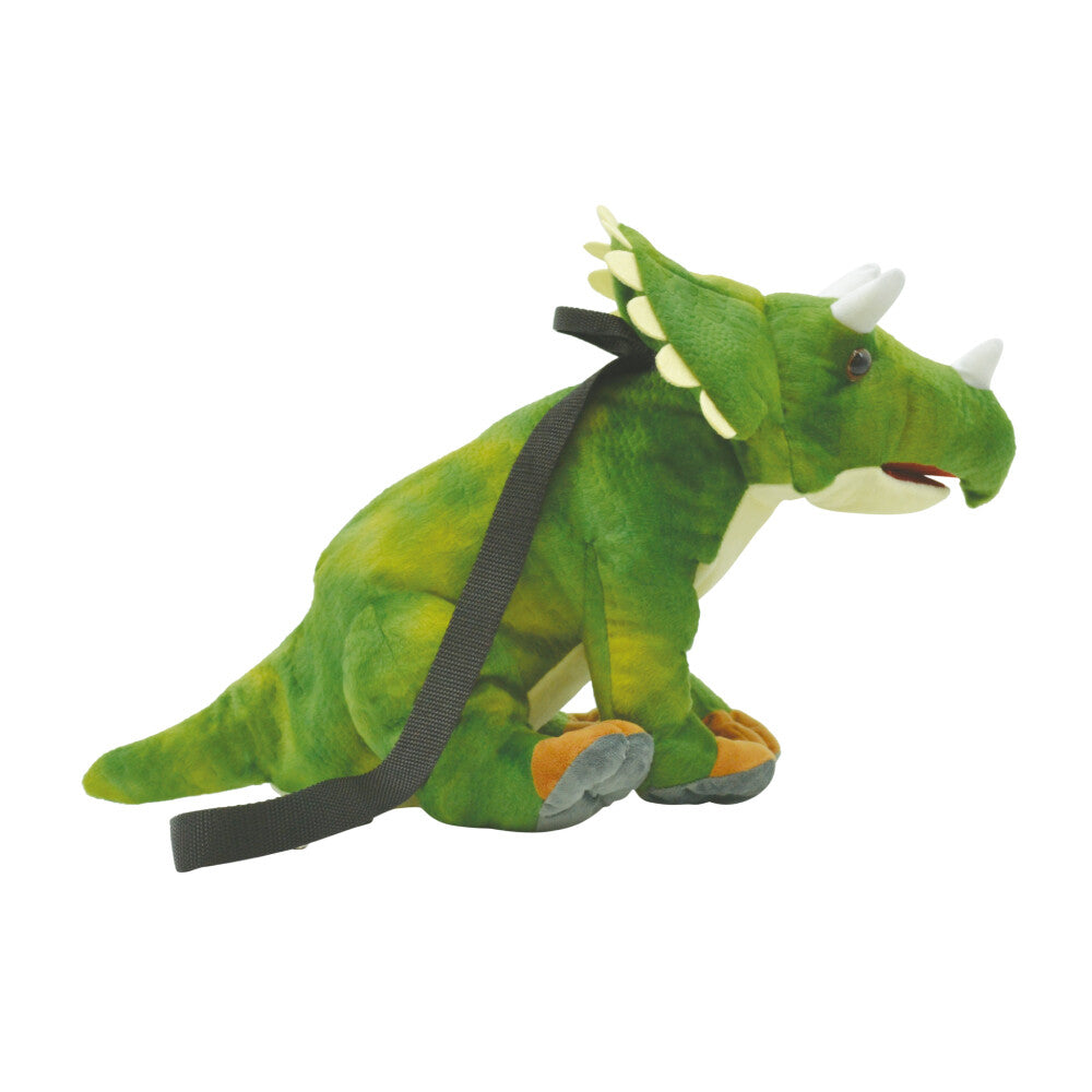 Mochila de peluche de dinosaurio Triceratops 