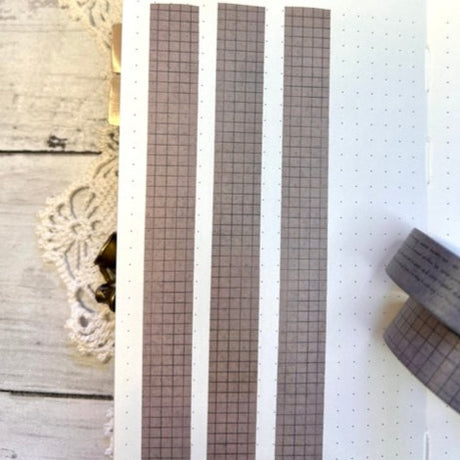 Distressed Grid Washi Tape Warm Grey