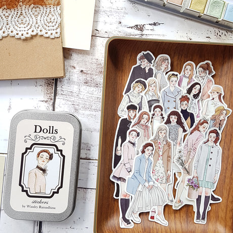 Dolls stickers in tin Windry Ramadhina