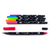 Dual Brush Pen Art Markers Bright 6-Pack