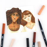 Dual Brush Pen Art Markers Portrait 6-Pack